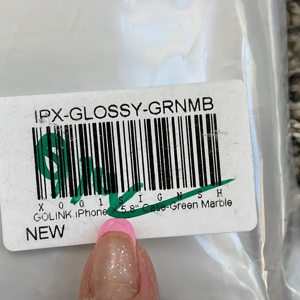 NEW iPhone X cell phone case glossy green marble